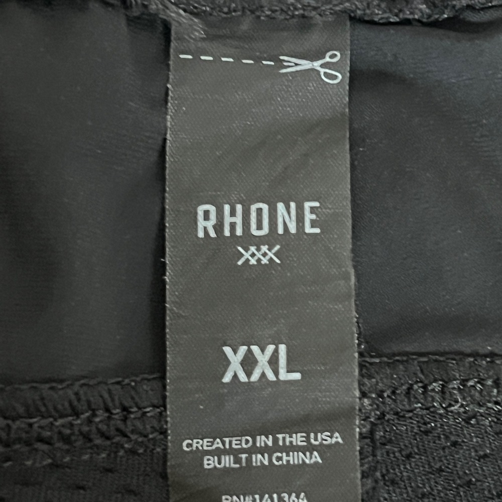 Rhone Athletic Shorts Mens XXL Black Red Logo Elastic Waist Performance Training - Picture 3 of 7